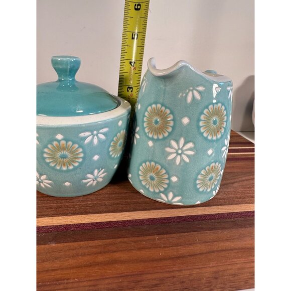 Vintage Pfaltzgraff Antigua Creamer & Sugar Set With Lid Dishwasher Safe Floral - Picture 7 of 8